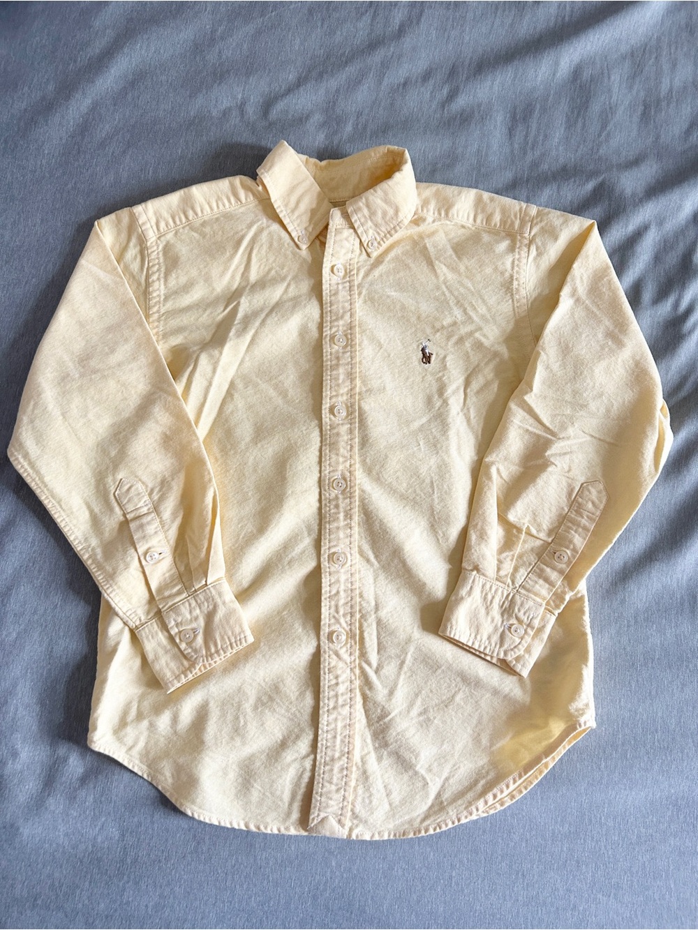 Ralph Lauren Kids Classic Button-Down Oxford Shirt Yellow Size 8 Preppy Designer